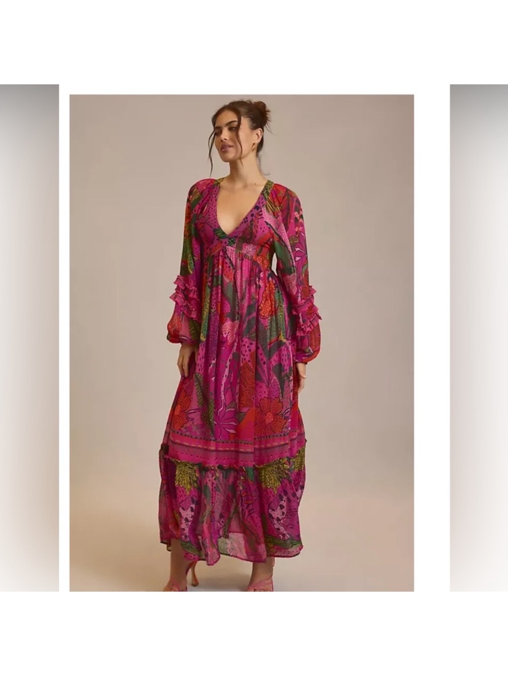 Farm Rio Cool Leopards Long Sleeve Maxi - Picture 3 of 12